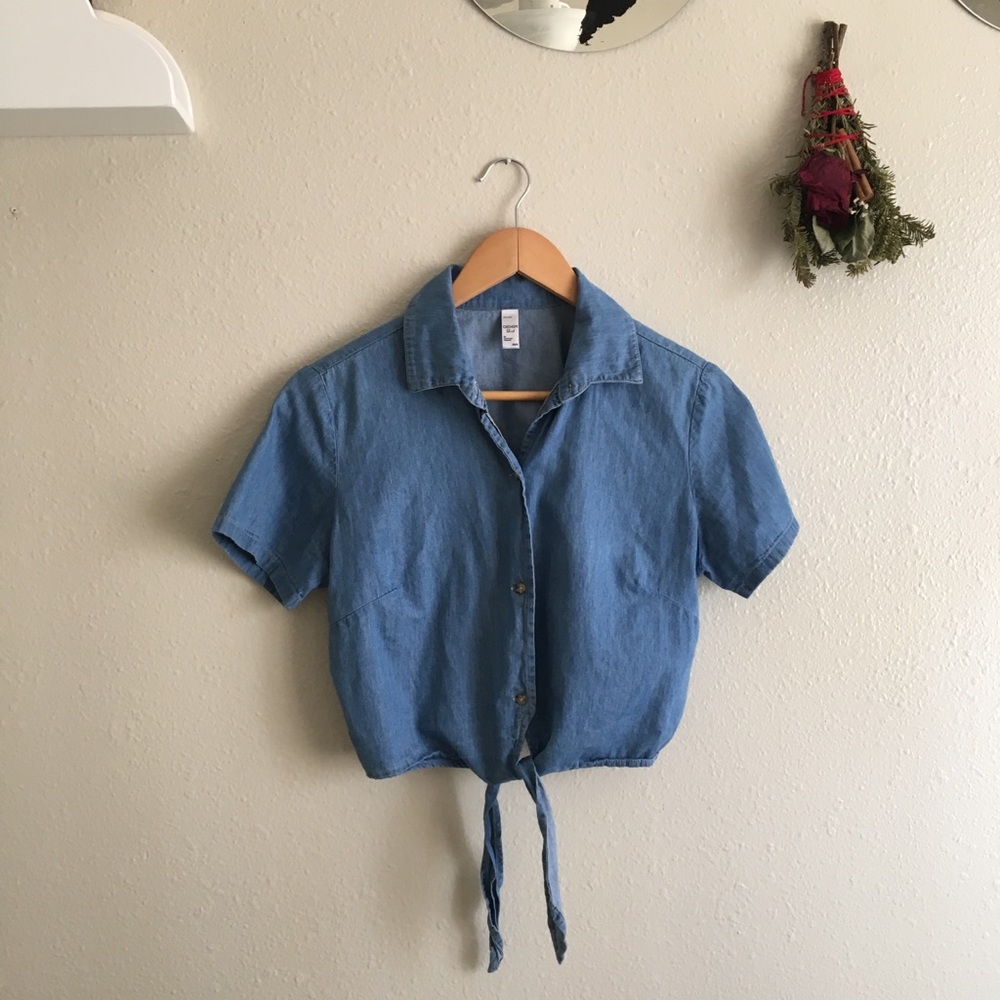 american apparel tie up blouse